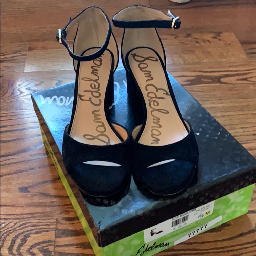 Sam Edelman Susie Heels size 7.5 Black Suede